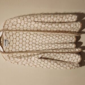 ❤️ 80s VINTAGE PETER LYNNE NEW YORK GOLD CREAM ANGORA SWEATER CARDIGAN, 10